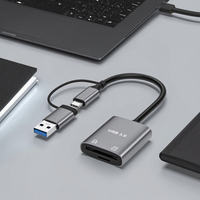 Adaptateur OTG 2-en-1 Interface Type-C Lecteur de Carte TF/SD 3.0 Alliage d'Aluminium Vitesse de Transfert de Données 5 Gbps pour iPhone 15/16