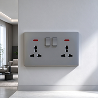 Prise murale électrique multifonction double OEM à 3 broches avec interrupteur et indicateur néon
