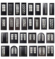 Porte pivotante simple en fer forgé, porte en verre en fonte, antivol, entrée de luxe, prix usine