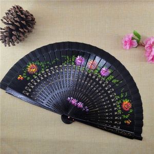 Abanico de mano tradicional de bambú macizo español tallado al por mayor de Guansen con diseños de ángeles publicitarios para eventos - Color personalizado - Product Image 2