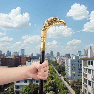 عصا مشي فاخرة سوداء ذهبية حديثة من سبائك الألومنيوم، ثلاثية الأقسام، مضادة للانزلاق، متينة، عصا للرجال برأس نسر - Product Image 6