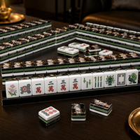 Jeu de Mahjong Américain Kintsugi Noir et Or, 160 Tuiles, Dos en Marbre Laqué Acrylique à 4 Couches, 31,5x23x16mm, Logo Personnalisé OEM/ODM
