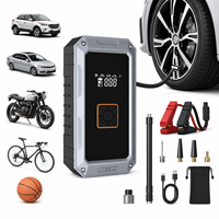 Gonfleur de pneus sans fil 90W, pompe à air électrique portable ABS, compresseur d'air rechargeable pour voiture, 19 cylindres, gonflage rapide, écran LED