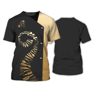 T-Shirt Unisex con stampa da <span class=keywords><strong>parrucchiere</strong></span> nuovi modelli da barbiere abbigliamento da uomo Drop Shipping Service T-Shirt estive traspiranti top - Product Image 2