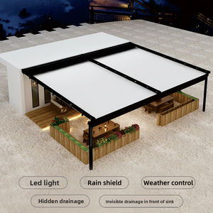 Auvent rétractable en aluminium avec cadre en PVC pour jardin extérieur, montage mural, avec télécommande motorisée, pare-soleil pour terrasse extérieure - Product Image 5