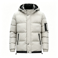Veste Rembourrée Homme Capuche Polyester Coupe-Vent Hiver Logo Personnalisé