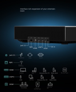 D068 <span class=keywords><strong>Mini</strong></span> projecteur portable à courte focale Full HD 1080P avec Android 11, 650 lumens ANSI, WIFI6 pour 5.2 - Product Image 3