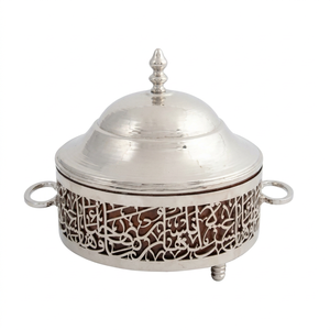 Olla redonda tradicional china de acero inoxidable con tapa y asas de acero inoxidable, contenedor aislante para mantener la comida caliente. - Product Image 1