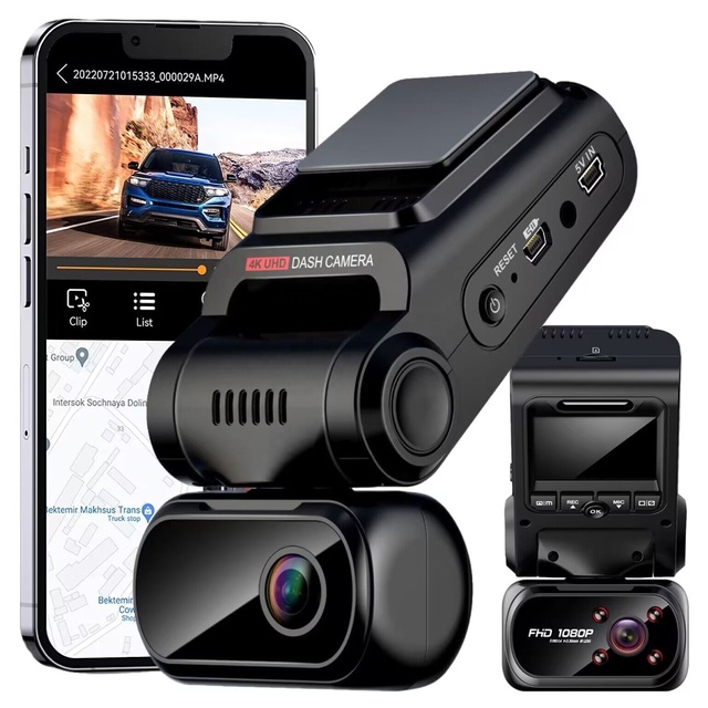 Dual Dashcam Front and Inside for TOYOTA Front Interior Driving Recorder Wifi GPS Parking Monitor Truck and Taxi Dash Cam 4K