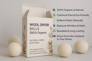 Palline per Lavatrice Ecologiche Naturali da 7cm, Riutilizzabili XL 100% Lana della Nuova Zelanda, Ammorbidenti in Feltro di Lana - Product Image 4