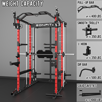 Rak Latihan Fungsional Eonfit E5 Smith Machine Power Rack Sistem Katrol Pivot Arm Lat Pulldown Squat Cage Home Gym untuk Latihan Kekuatan