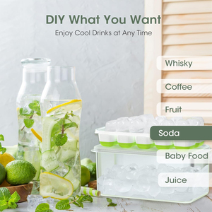 กล่องซิลิโคนน้ำแข็งพลาสติกทรงลูกบาศก์4แพ็คสำหรับตู้แช่แข็ง/ภาชนะสำหรับชุดถังน้ำแข็ง - Product Image 3