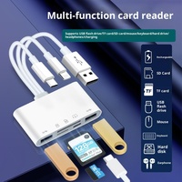 Adaptador USB OTG Multifuncional 5 en 1, Plug and Play, USB C y USB A, Lector de Tarjetas de Memoria SD Todo en Uno para iPhone
