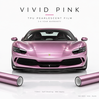 Pembungkus Mobil TPU Warna Pink Cerah Berubah Warna Sendiri, Anti Air, dan Dapat Memperbaiki Diri Sendiri Untuk Modifikasi Otomotif