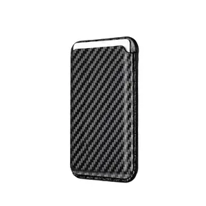 Индивидуальный логотип Премиум углеродного волокна магнитный держатель для карт мини-кошелек для iPhone15 14 pro max