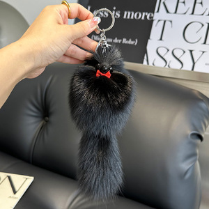 Carino piccola volpe peluche portachiavi ciondolo morbido cartone animato borsa Charm per auto auto portachiavi con piccola volpe - Product Image 4
