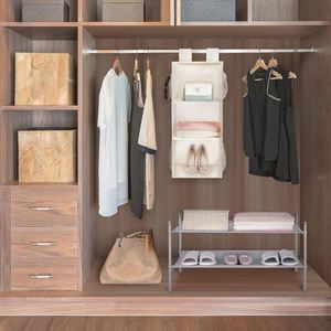 3-Shelf Closet Organizers, 2 Separable 3-Tier Hanging Closet Shelves, Non-Woven Fabric Hanging <b>Storage</b> Organizer - Product Image 5