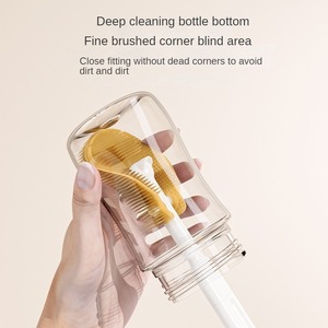 Spazzola per bottiglie in silicone con scatola portaoggetti per un comodo trasporto in viaggio; spazzola per cannucce e spazzola per tazze con scolapiatti - Product Image 5