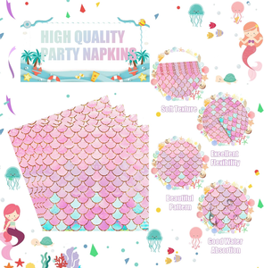 Juego de Platos y Servilletas Desechables <span class=keywords><strong>para</strong></span> Fiesta de Sirenas, Decoración <span class=keywords><strong>para</strong></span> Fiestas de Sirenas <span class=keywords><strong>para</strong></span> Niñas, Mujeres y Adultas - Product Image 5