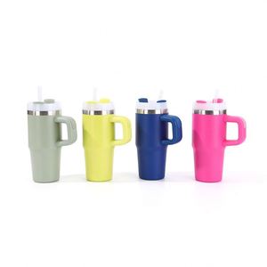 Car Travel Tumbler <b>Mug</b> 14oz with Handle Insulated Double Wall Vacuum Lid Straw Anti-Slip Base - Product Image 5