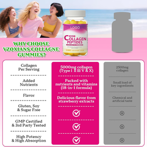 ไฮโดรไลส์เสริมความงามจากทะเลเปปไทด์กัมมี่เนลคอลลาเจนวิตามินซีสำหรับผิวผมลูกอมเหนียวสำหรับผู้ใหญ่ - Product Image 5