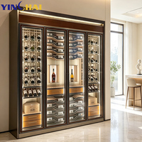 Bouteille de vin de liqueur personnalisée Cave à vin personnalisée de luxe Cave à vin en acier inoxydable Étagères en métal Vitrine