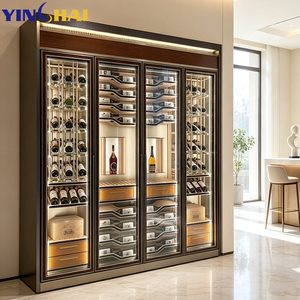 Bouteille de vin de liqueur personnalisée <span class=keywords><strong>Cave</strong></span> à vin personnalisée de luxe <span class=keywords><strong>Cave</strong></span> à vin en acier inoxydable Étagères en métal Vitrine - Product Image 2