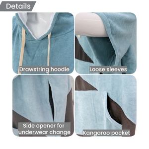 Custom Microfiber Terry Hooded Beach Poncho <strong>Towel</strong> <strong>Robe</strong> Surf Poncho <strong>Changing</strong> <strong>Towel</strong> for Adult - Product Image 4