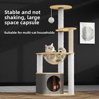 Grand arbre à chat, capsule spatiale pour chat, arbre à chat, griffoir intégré, plateforme de saut pour chat, support pour chat
