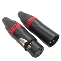 Microphone haut de gamme EBY à tête trois broches en cuivre nickelé noir, avec connecteur XLR équilibré mâle/femelle