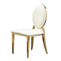 Chaises de mariage dorées de luxe empilables à dossier rond pour événements de mariage de luxe pour couples