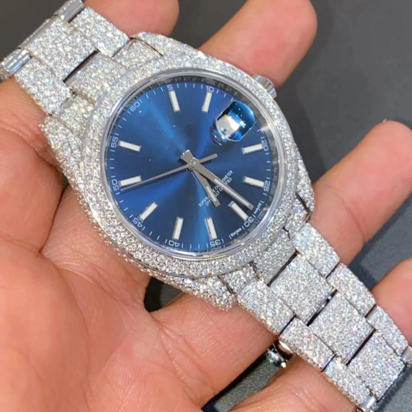 Iced Out Watch Sapphire glass forsining watch men Iced Out Watch Moissanite For Man