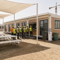 Maison conteneur pliable à structure en acier, bureau de chantier, camp, maison préfabriquée modulaire, domicile mobile, dortoir portable, cantine, sans soudure