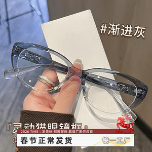 Lunettes de vue rétro pour femme, monture œil de chat en TR90 transparente, protection anti-lumière bleue, 8052, monture large, verres PC, pont moyen, Danyang - Product Image 4