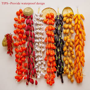 Vente en gros brochette de fruits et légumes artificiels suspendus 1 mètre en mousse maïs piment fraise ferme jardinage décoration scolaire - Product Image 4