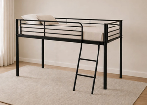 <strong>UK</strong> Hot Sale Single Mid Sleeper <strong>Bed</strong> Frame Twin Size Steel <strong>Loft</strong> <strong>Bed</strong> for Adults - Product Image 4