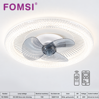 Ventilateur de plafond LED FOMSI 3-66W, lampe à intensité variable, 3 températures de couleur, commande intelligente par télécommande/application, pour chambre à coucher, salon, moteur silencieux à 6 vitesses