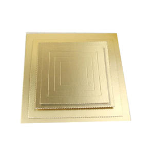 Plaques de <span class=keywords><strong>Base</strong></span> à gâteau carrées épaisses, en feuille d'aluminium dorée, en carton ondulé, vente en gros, 12 pièces, 2-3mm - Product Image 3