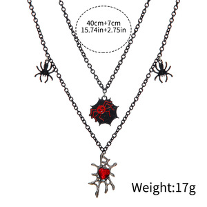 Gothic <b>Spider</b> Layered <b>Necklace</b> Black Choker Chain Halloween Costume Jewelry Women's Fashion Accessory - Product Image 5