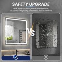 Miroir de salle de bain intelligent LED moderne pour spa, salon et studios, miroir en verre avec fonction interrupteur tactile, personnalisable