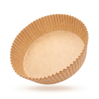 Papiers sulfurés ronds pour friteuse à air Easy Clean, anti-roulement, avec rebord surélevé en silicone, pour pâtisserie et rôtissage de viande à usage domestique