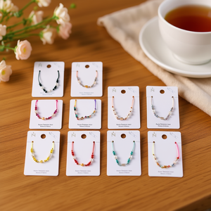 Set di 12 Braccialetti in Acciaio Inox con Perle e Cristalli, Gioielli Fatti a Mano Multicolore, Regalo per Donne - Product Image 3