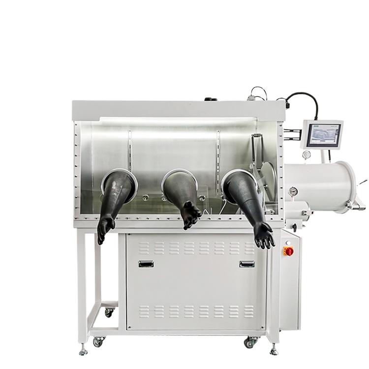 Рабочее место Glovebox с системой очистки газа (H2O & O2<1ppm), одна сторона, 3 перчатки, Одна колонка очистки перчаток