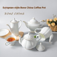 High-End gaya Eropa desain Modern kapasitas besar tulang cina Pot kopi keren ketel menangani sore Pot teh bunga Pot teh