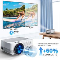 Projecteur de cinéma maison mini LED haute luminosité 4000 lumens 720p/1080P avec haut-parleurs intégrés, design portable