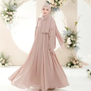 Nueva tendencia de satén Abaya Dubai Turquía moda musulmana hijab vestido para mujeres Abaya vestido musulmán 2024 Dubai