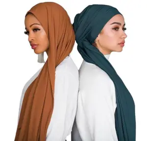 Wholesale New Wrinkled Jersey Cotton Fashion Hijab Pure Color Fold Silk Shawls For Women Cotton Headscarf