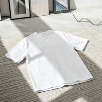 T-shirt pour homme avec motif en relief La Cène, en coton épais, coupe oversize, imprimé artistique vintage au dos, style streetwear décontracté