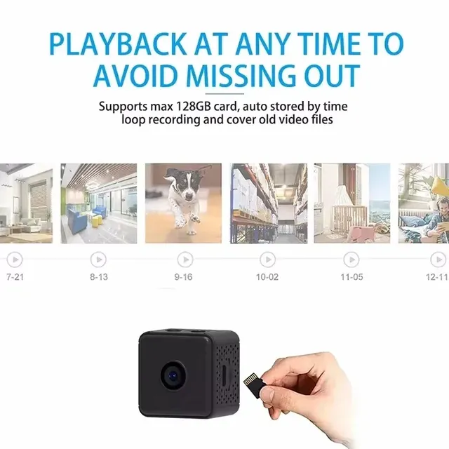 1080P 2MP Mini Cube Camera Home Wireless WiFi Outdoor Waterproof Motion Detection Security Night Vision MicroSD