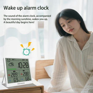 RONGCEデジタル最新湿度計温度湿度計高精度LCDタッチコントロールポータブルABSバッテリー式ホーム - Product Image 5